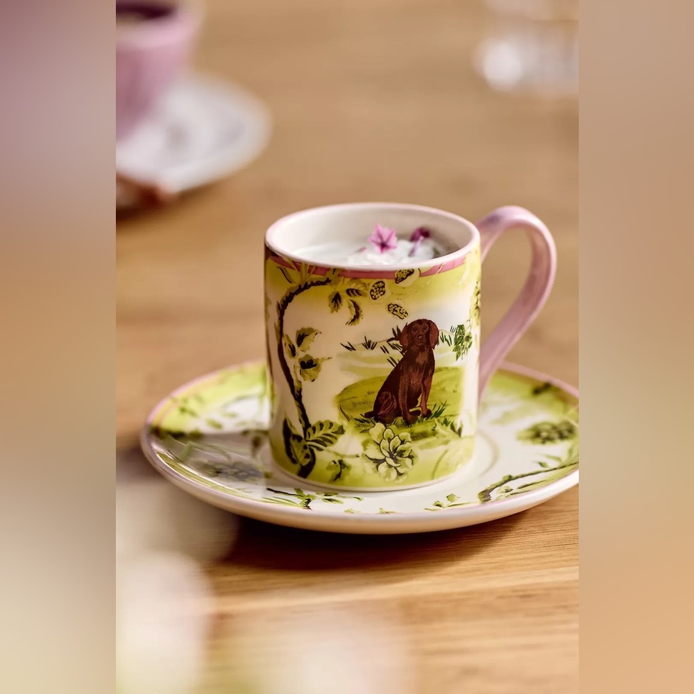 Anthropologie Portobello Stoneware Espresso Cup & Saucer